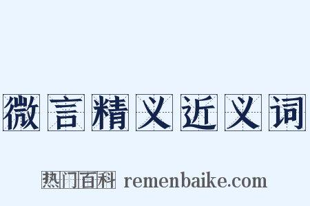 微言精义近义词是什么意思的图片